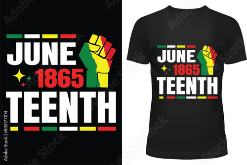 Trendy Juneteenth typography and graphic T-shirt design