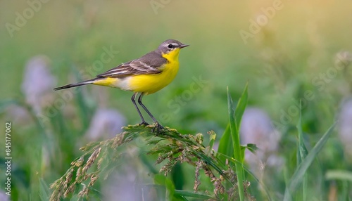 Yellow wagtail in wildlife