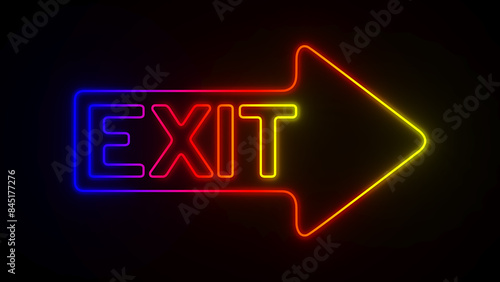 exit on dark background. 3D...