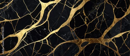 Panel kuchenny z motywem A black and gold marble texture background with swirling patterns