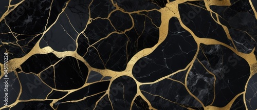 Panel kuchenny z motywem A black and gold marble texture background with swirling patterns