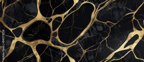 Panel kuchenny z motywem A black and gold marble texture background with swirling patterns