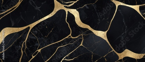 Panel kuchenny z motywem A black and gold marble texture background with swirling patterns