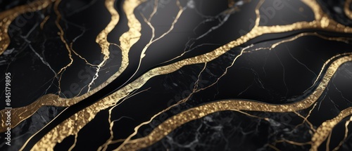 Panel kuchenny z motywem A black and gold marble texture background with swirling patterns
