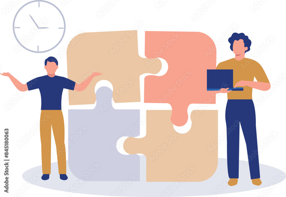The boys are working on solving the puzzle. The boys are working on solving the puzzle.