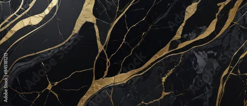 Panel kuchenny z motywem A black and gold marble texture background with swirling patterns