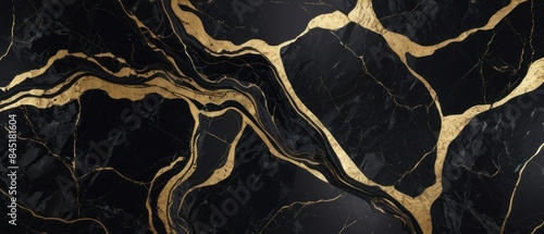 Panel kuchenny z motywem A black and gold marble texture background with swirling patterns
