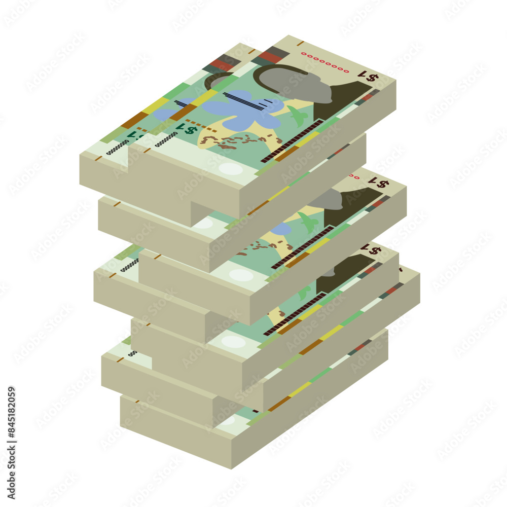 Bahamian Dollar Vector Illustration. The Bahamas money set bundle banknotes. Paper money 1 BSD. Flat style. Isolated on white background. Simple minimal design. Bahamian Dollar Vector Illustration. The Bahamas money set bundle banknotes. Paper money 1 BSD. Flat style. Isolated on white background. Simple minimal design.