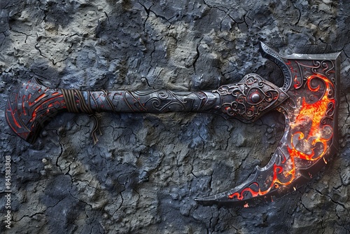 Dragonfire Axe: An ancient axe that bears the marks of dragon scales and fiery runes. photo