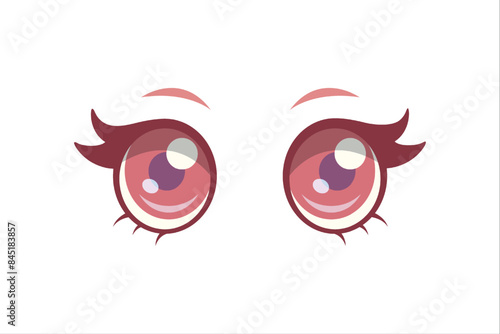 Comic Eyes Flat Sticker Design