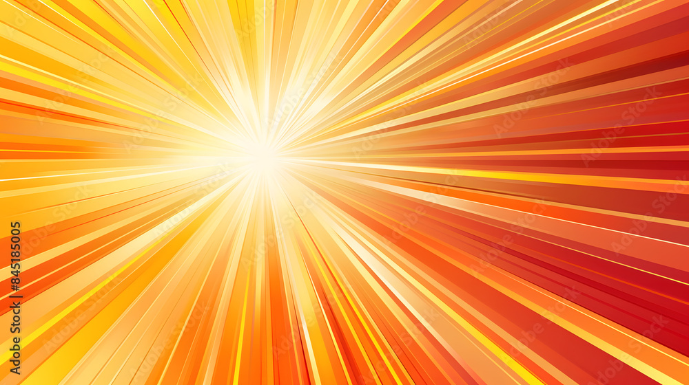 Fototapeta premium A bright orange sun with a bright yellow background