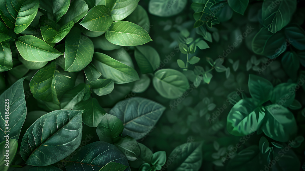 A leafy green tree branch with a bright green leaf A leafy green tree branch with a bright green leaf