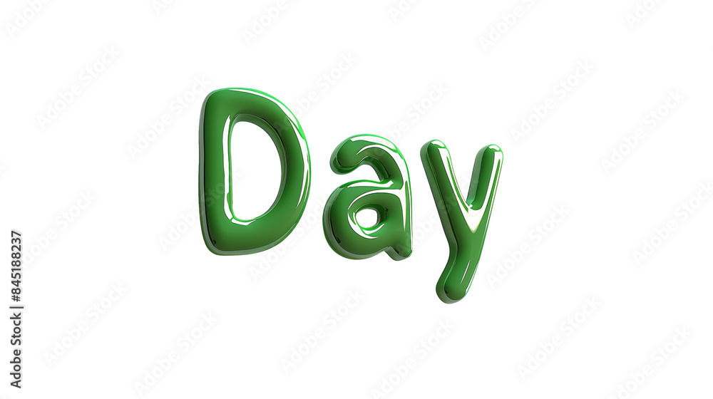 3D letter Day in playful Red on a transparent background 3D letter Day in playful Red on a transparent background