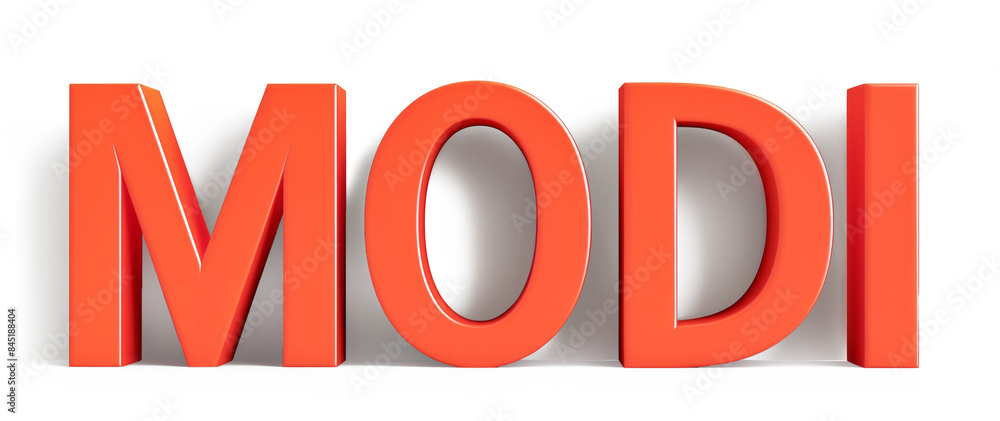3D letter MODI in fiery red on a transparent background 3D letter MODI in fiery red on a transparent background