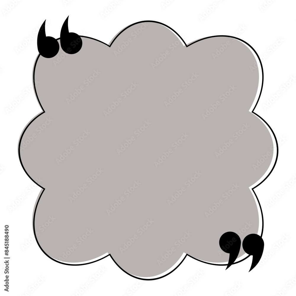 Gray Cloud-Shaped Text Frame with Quotation Marks Isolated on White Gray Cloud-Shaped Text Frame with Quotation Marks Isolated on White