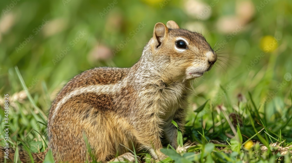 Fototapeta premium European ground squirrel consuming wheat