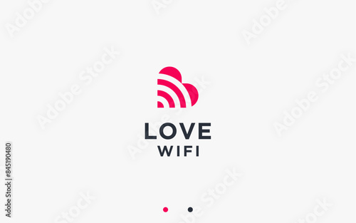 love wifi logo design vector silhouette illustration