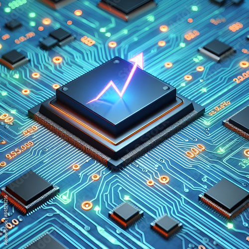 Wallpaper Mural Semiconductor stock prices rise.Generative AI Torontodigital.ca