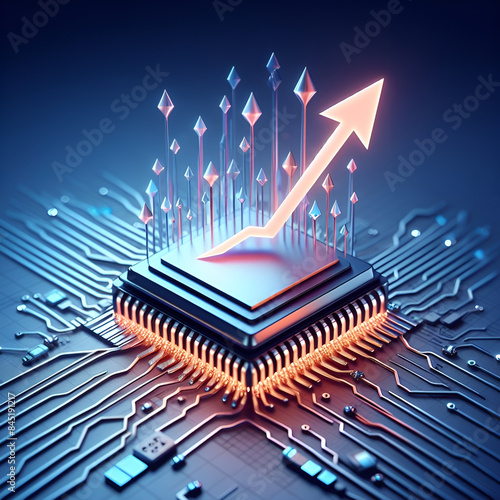 Wallpaper Mural Semiconductor stock prices rise.Generative AI Torontodigital.ca