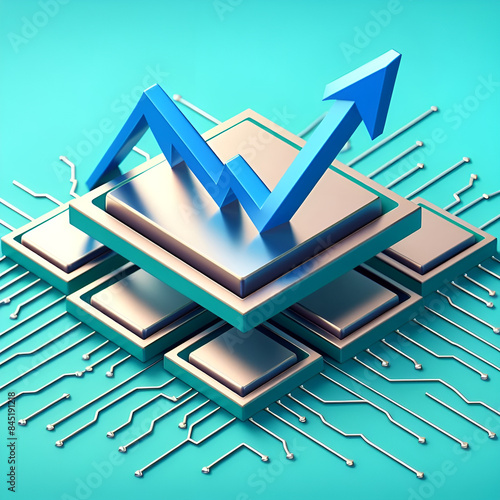 Wallpaper Mural Semiconductor stock prices rise.Generative AI Torontodigital.ca