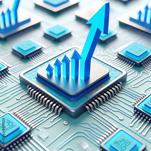 Wallpaper Mural Semiconductor stock prices rise.Generative AI Torontodigital.ca