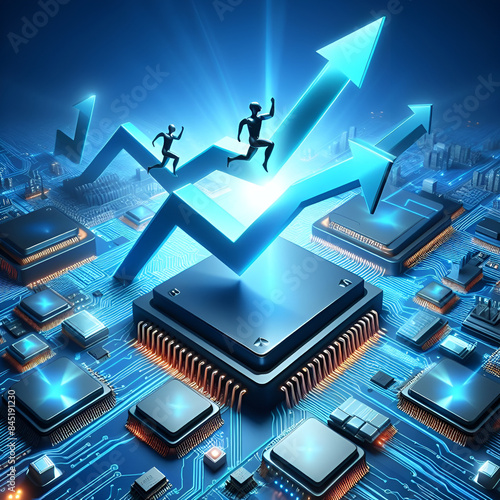 Wallpaper Mural Semiconductor stock prices rise.Generative AI Torontodigital.ca