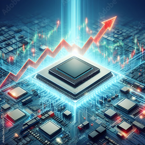 Wallpaper Mural Semiconductor stock prices rise.Generative AI Torontodigital.ca