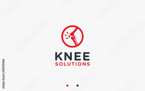knee logo design vector silhouette illustration