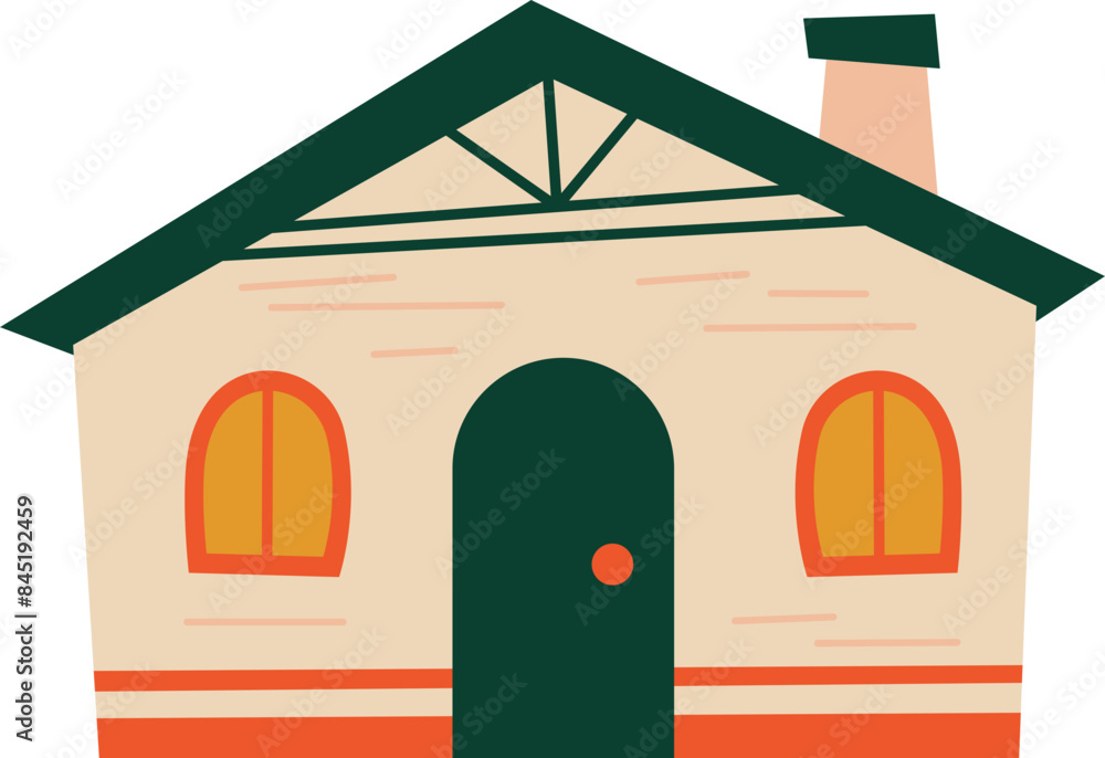 Fototapeta premium Flat House Element Illustration