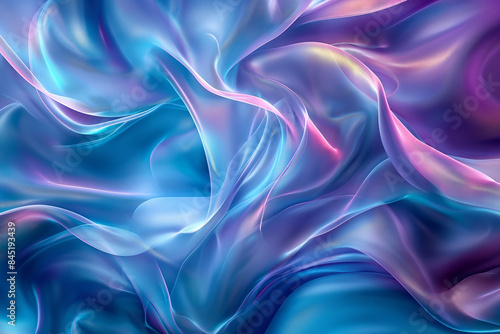 Wallpaper Mural Celestial Waves: Abstract Flow in Blue and Pink Torontodigital.ca