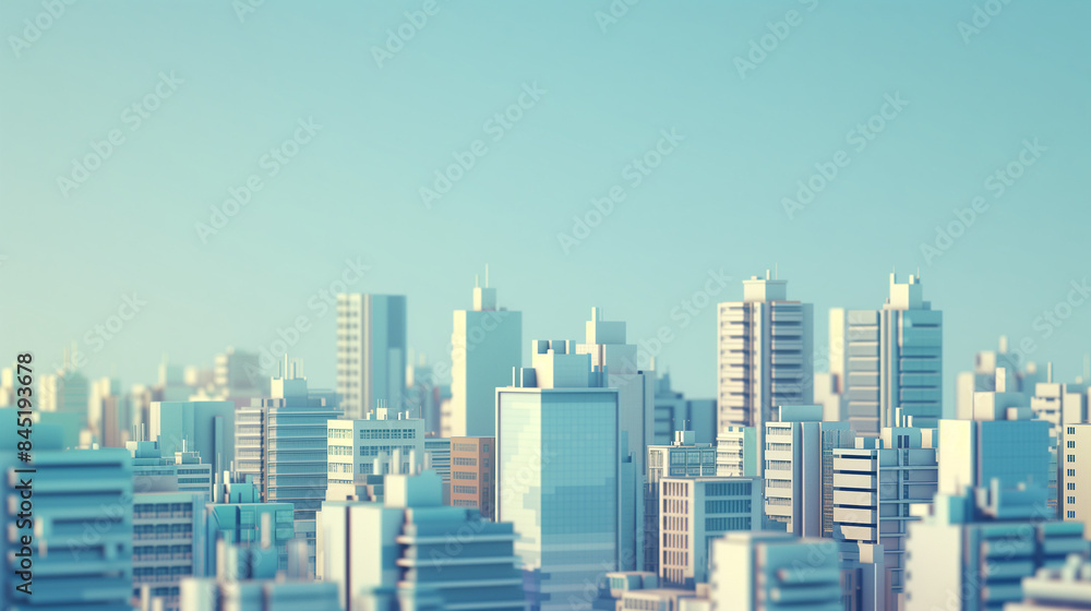 Minimalistic Urban Skyline in Daylight with Clear Blue Sky, Showcasing Modern Architectural Design and City Planning Minimalistic Urban Skyline in Daylight with Clear Blue Sky, Showcasing Modern Architectural Design and City Planning