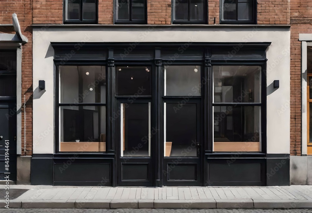 Naklejka premium black painted boutique storefront facade