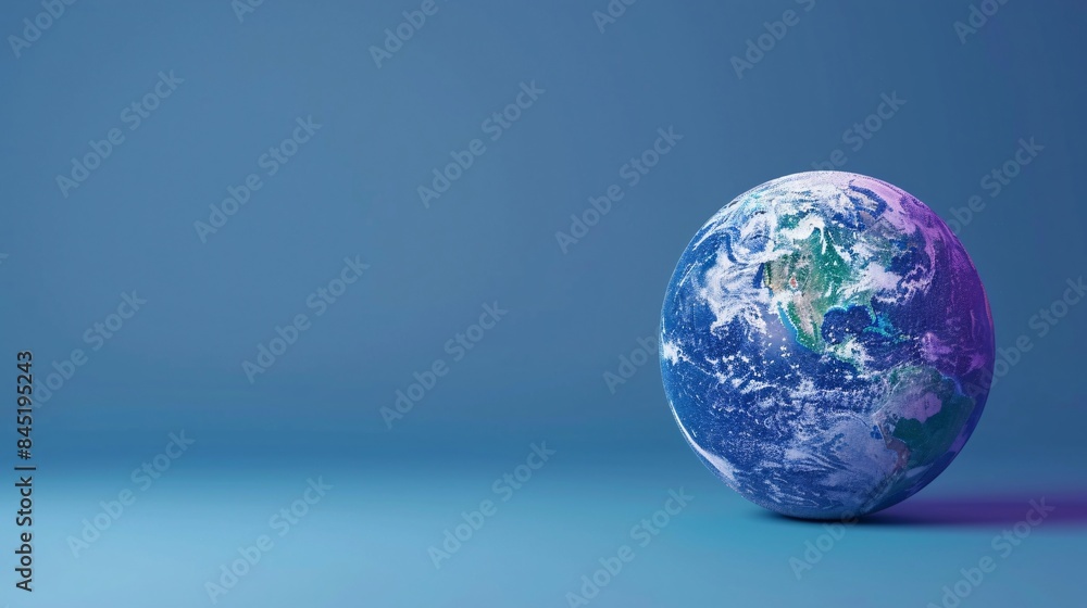 High-quality image of Earth on a blue background, showcasing the planet's beauty and promoting global awareness and environmental consciousness. 3D Illustration. High-quality image of Earth on a blue background, showcasing the planet's beauty and promoting global awareness and environmental consciousness. 3D Illustration.