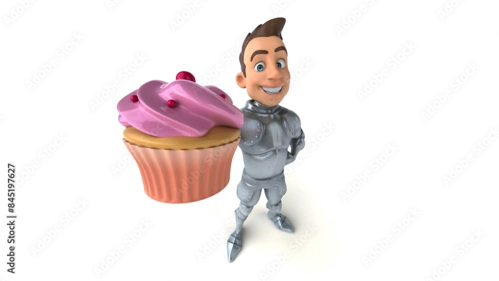 Fun 3D cartoon knight with alpha channel