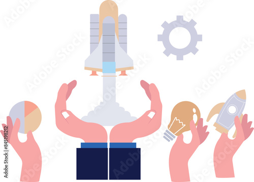 Startup Rocket means starting a new business.
