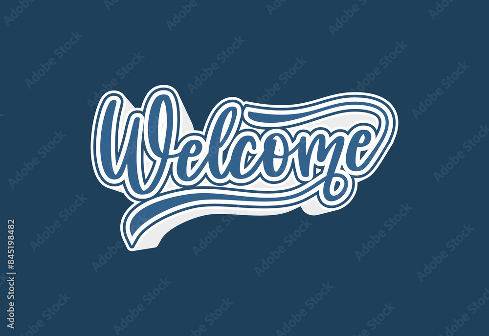 Fototapeta premium Welcome hand lettering design modern calligraphy brush text composition