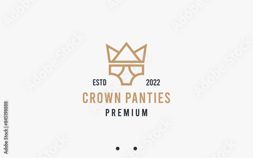 crown with panties logo design vector silhouette illustration