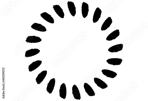 筆タッチの黒色の点のフレーム