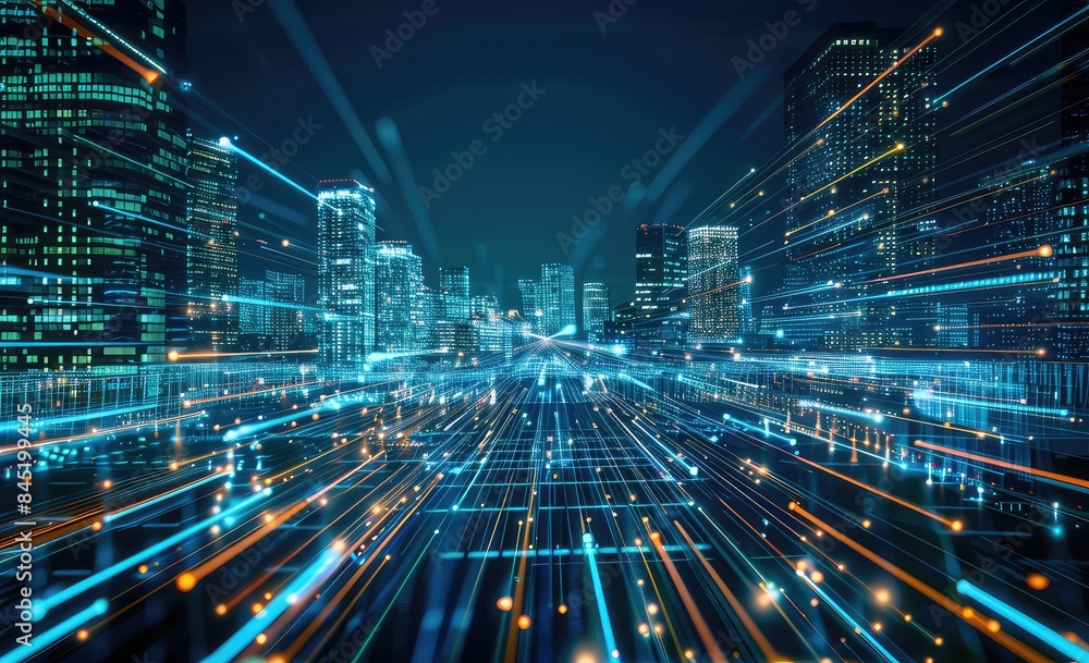 Blurred bokeh effect in a cityscape at night with neon lights, urban entertainment and nightlife. Blurred bokeh effect in a cityscape at night with neon lights, urban entertainment and nightlife.