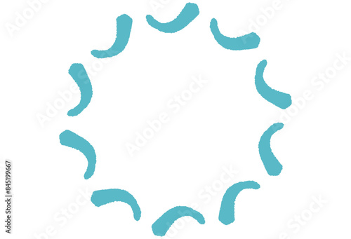 筆タッチの水色の点のフレーム