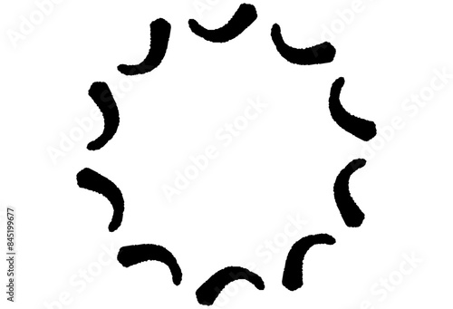 筆タッチの黒色の点のフレーム