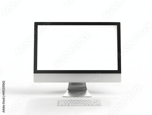3D blank computer screen mockup 