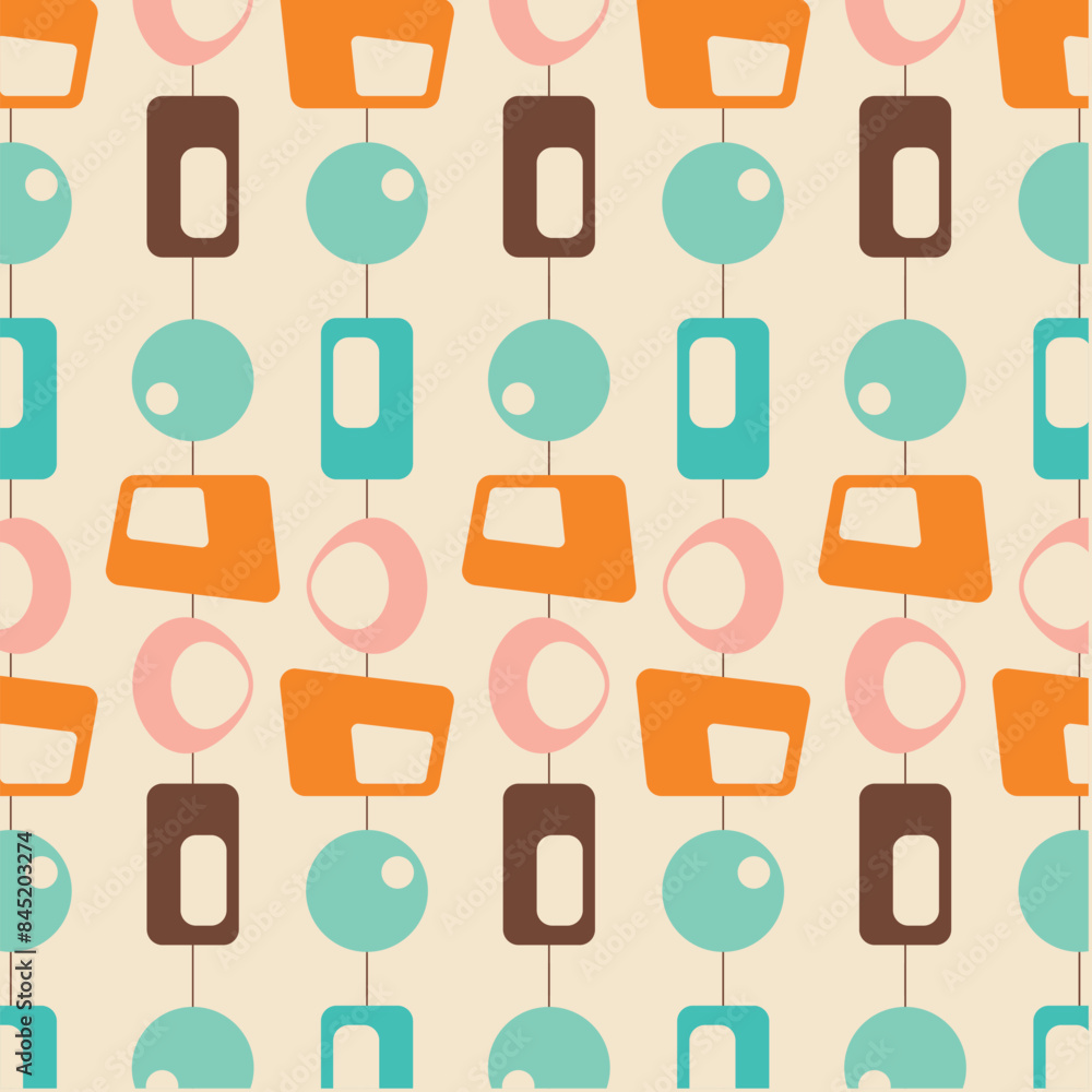 50s Mid Century Modern Seamless Pattern 50s Mid Century Modern Seamless Pattern