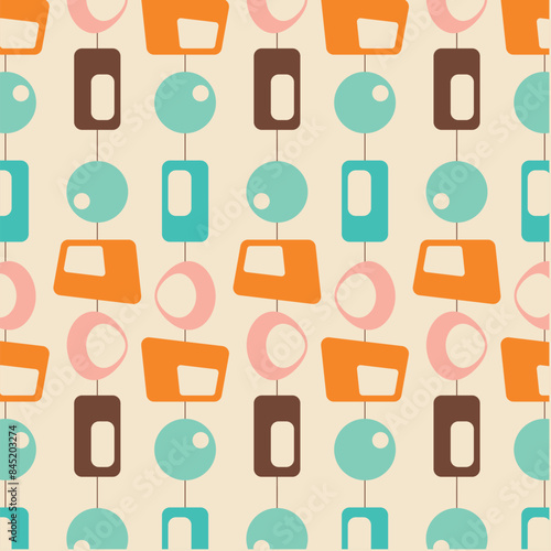 50s Mid Century Modern Seamless Pattern