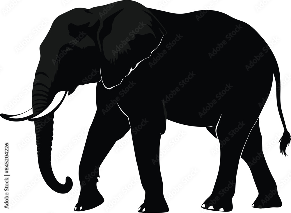 Fototapeta premium Elephant Silhouette Vector Artwork Design