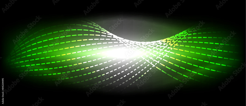 Obraz premium Neon wave lines with blend effect. Vector Illustration For Wallpaper, Banner, Background, Card, Book Illustration, landing page