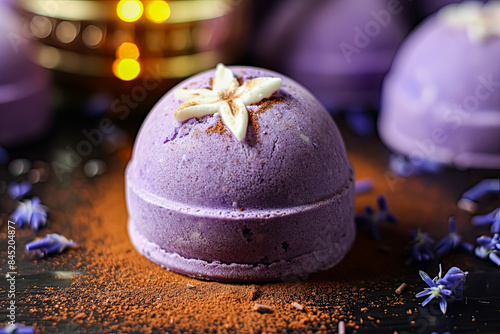 Indulge in a relaxing bath with our lavender bath bomb photo