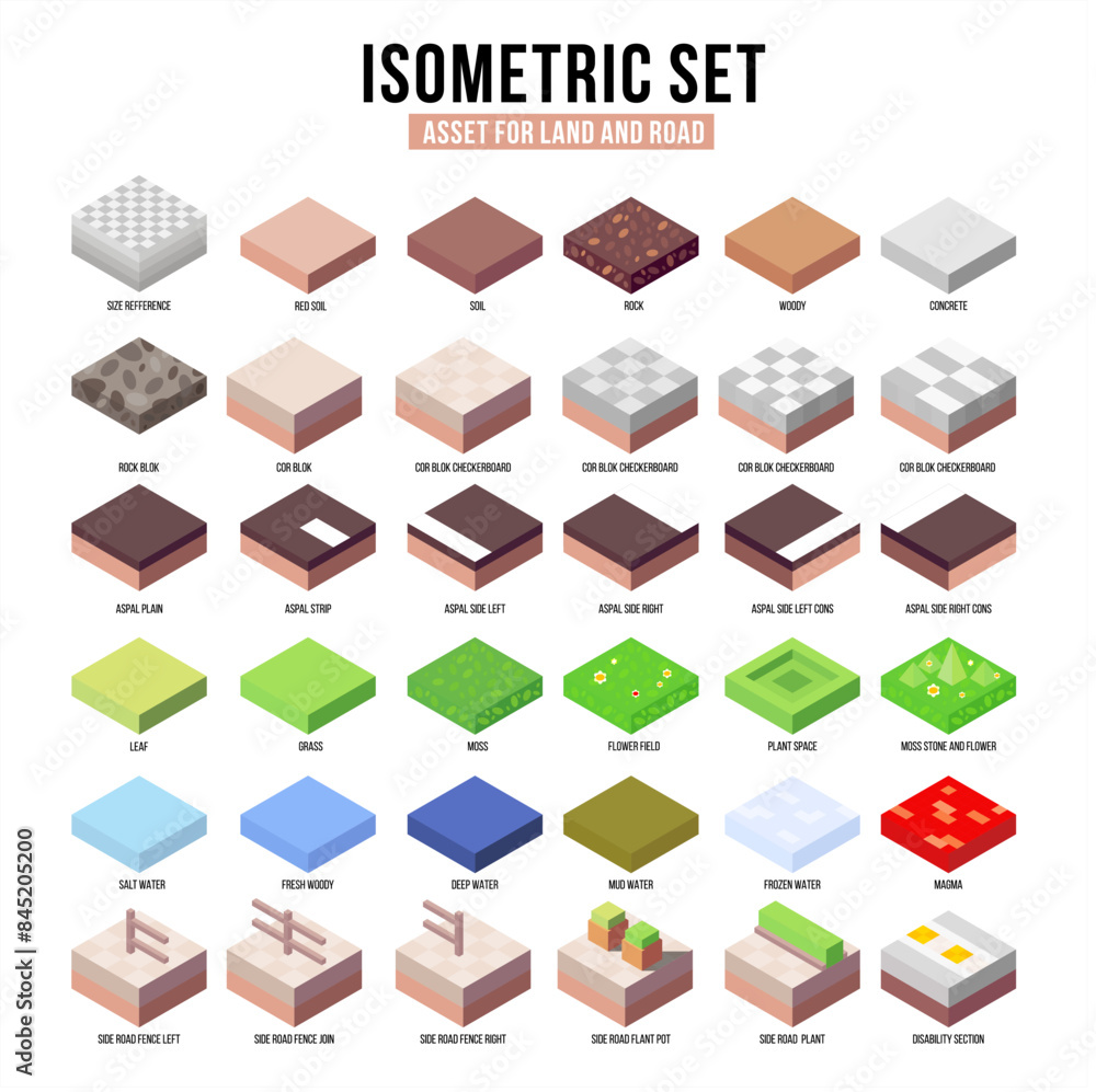 isometric individual asset design to build isometric graphic design for land, road, tiles, grass, water, and some custom isometric individual asset design to build isometric graphic design for land, road, tiles, grass, water, and some custom