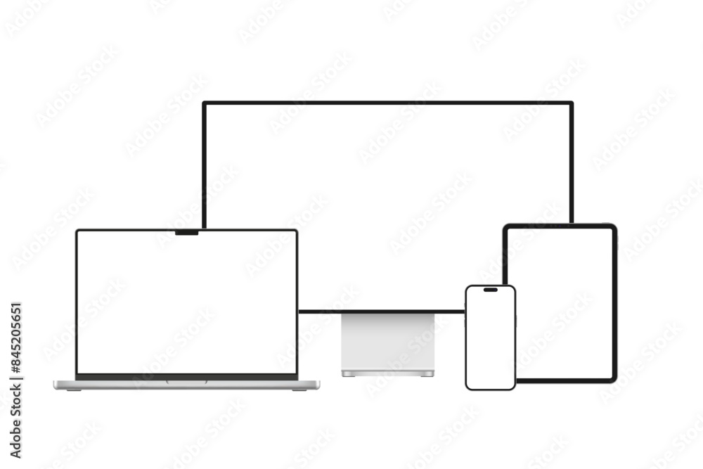 Mockup set of modern realistic digital devices Mockup set of modern realistic digital devices
