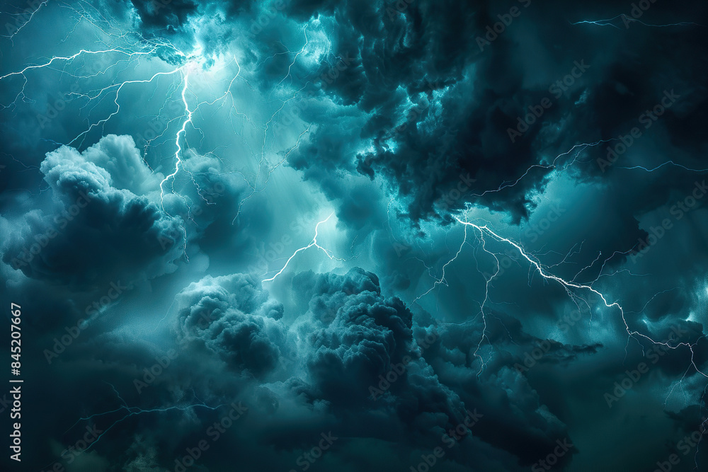 Generative ai on theme of scary bright electric lightning bolt with branches in the night dark sky Generative ai on theme of scary bright electric lightning bolt with branches in the night dark sky